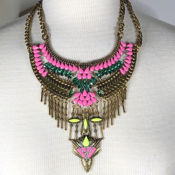 Bohemian Jewelry - Statement Boho Necklace Phoenix Rhinestone